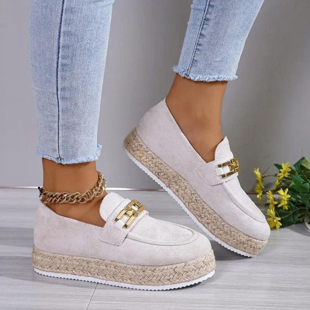 Mocasines con plataforma en gamuza sintética para mujer