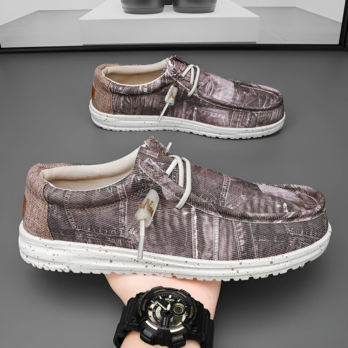 Mocasines para hombre con estampado efecto vaquero