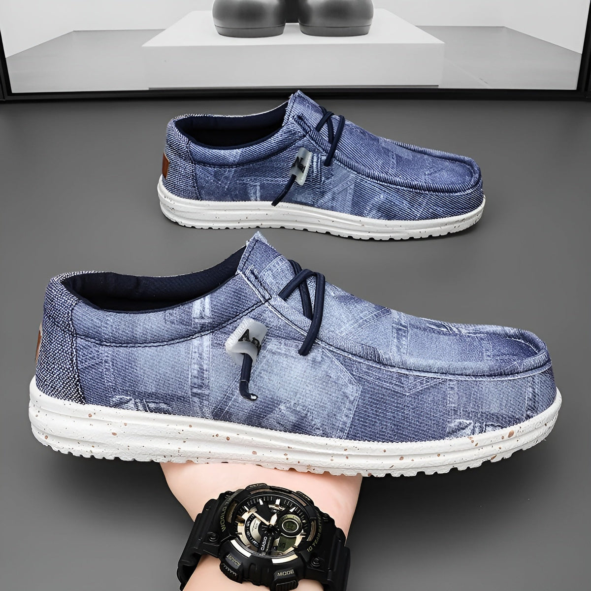 Mocasines para hombre con estampado efecto vaquero