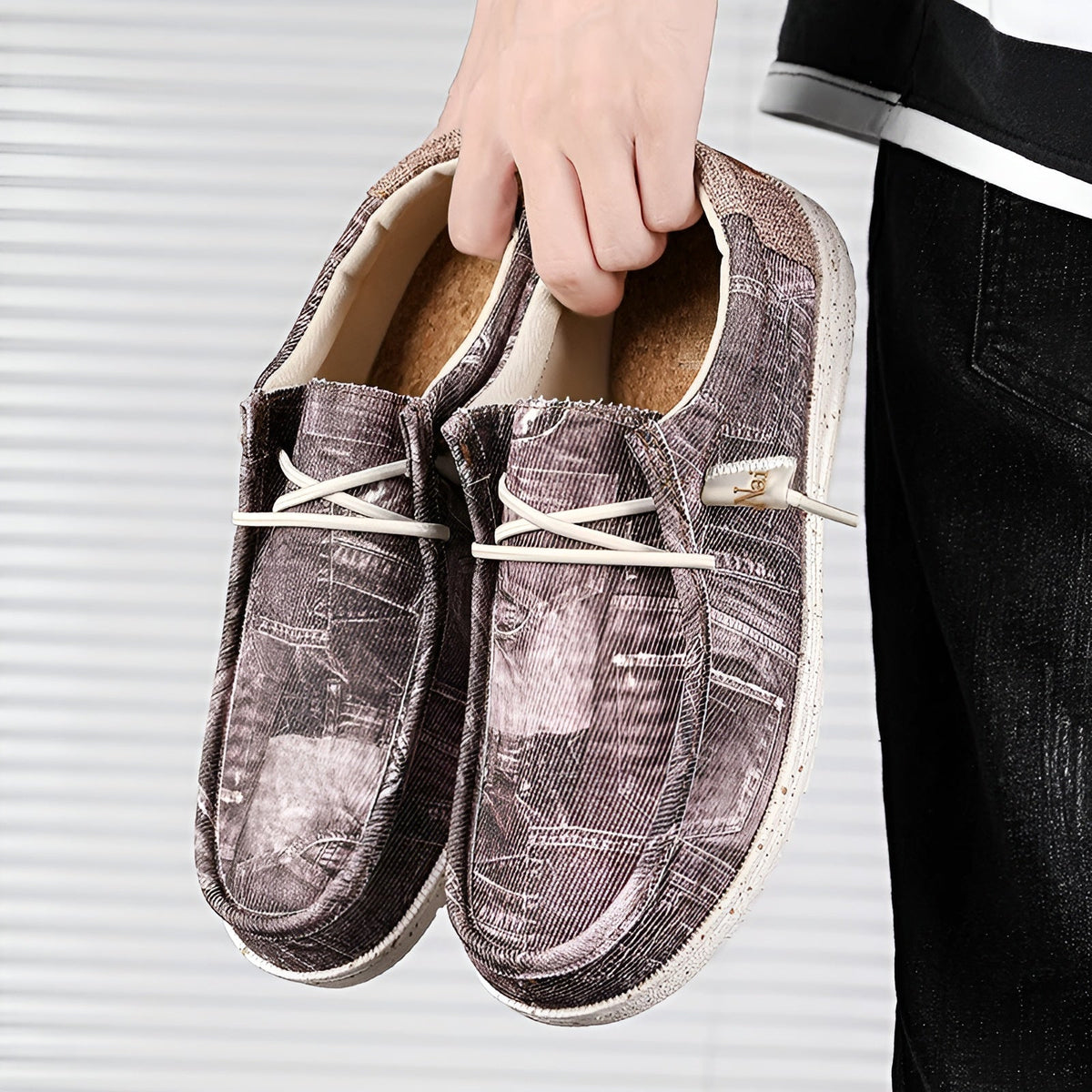 Mocasines para hombre con estampado efecto vaquero