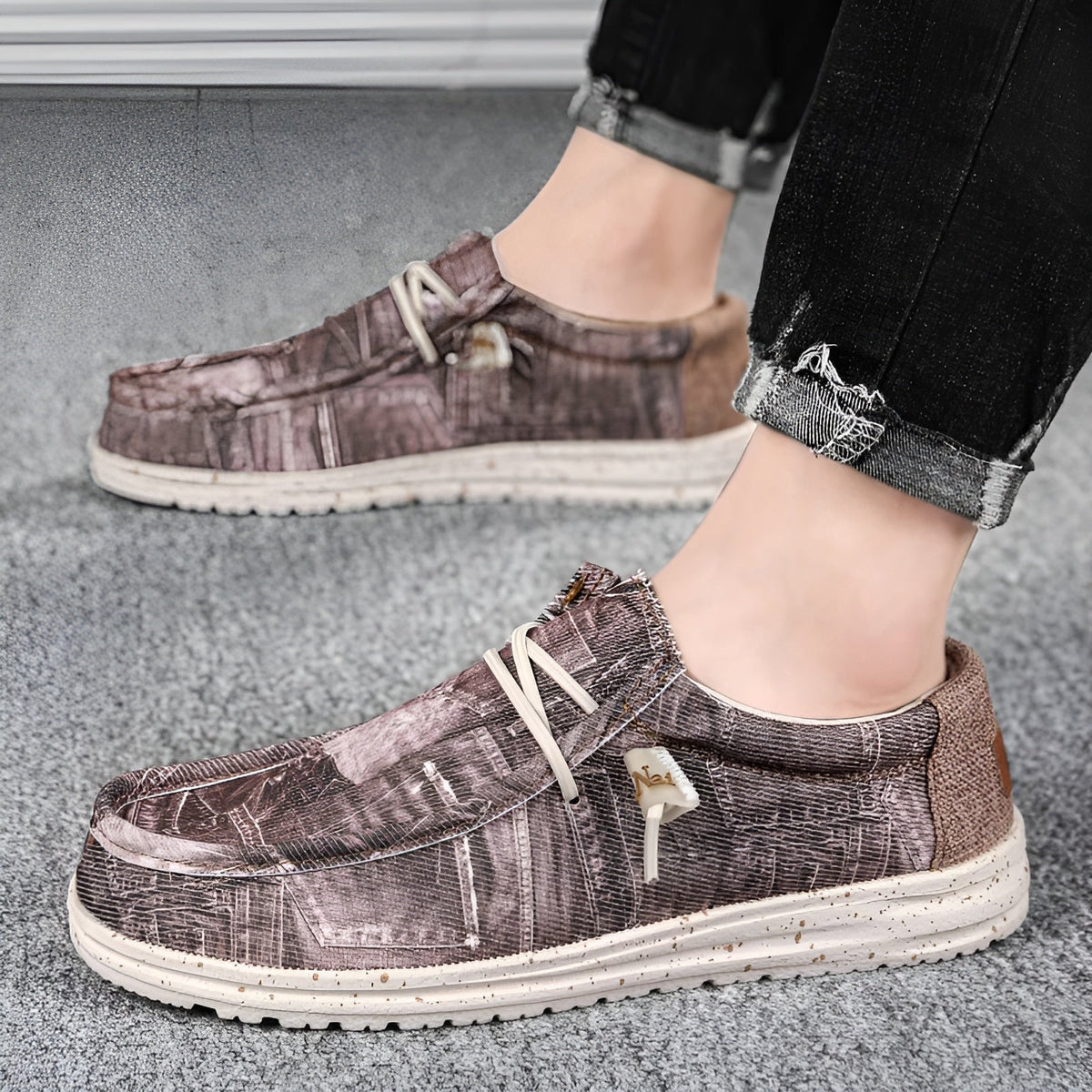 Mocasines para hombre con estampado efecto vaquero
