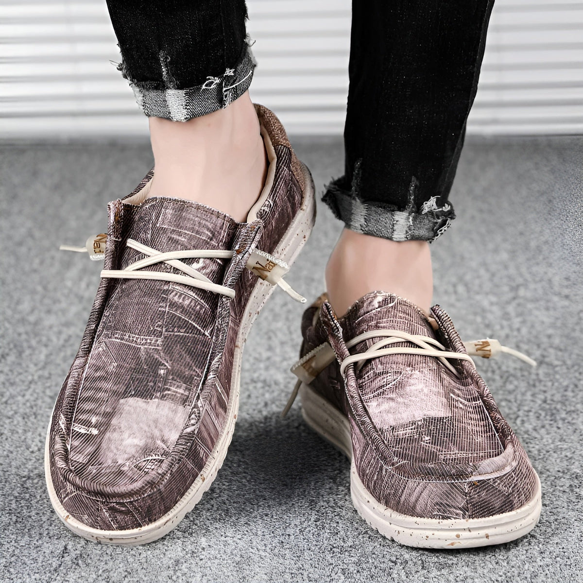 Mocasines para hombre con estampado efecto vaquero