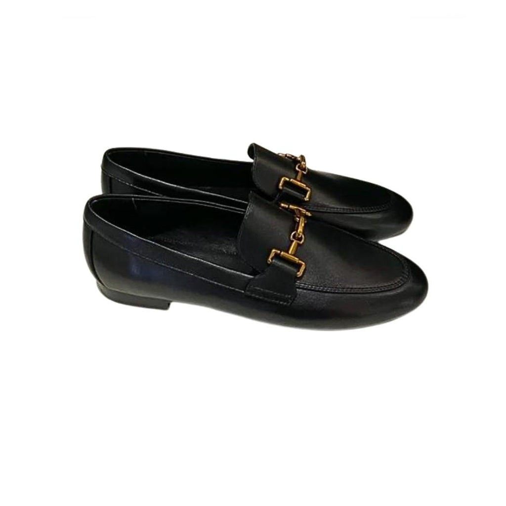 Mocasines mujer de piel auténtica en negro o caqui