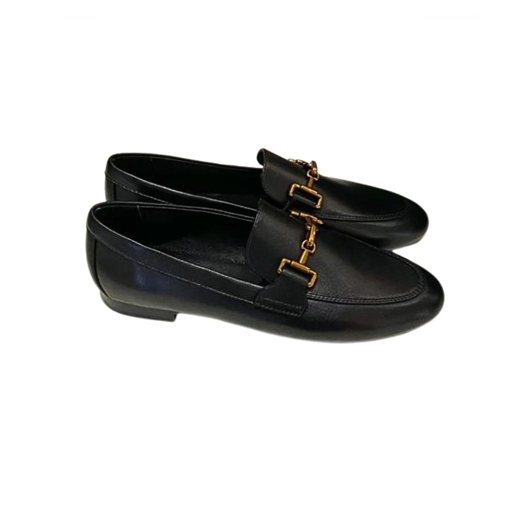 Mocasines mujer de piel auténtica en negro o caqui