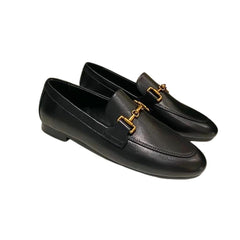 Mocasines mujer de piel auténtica en negro o caqui, Negro