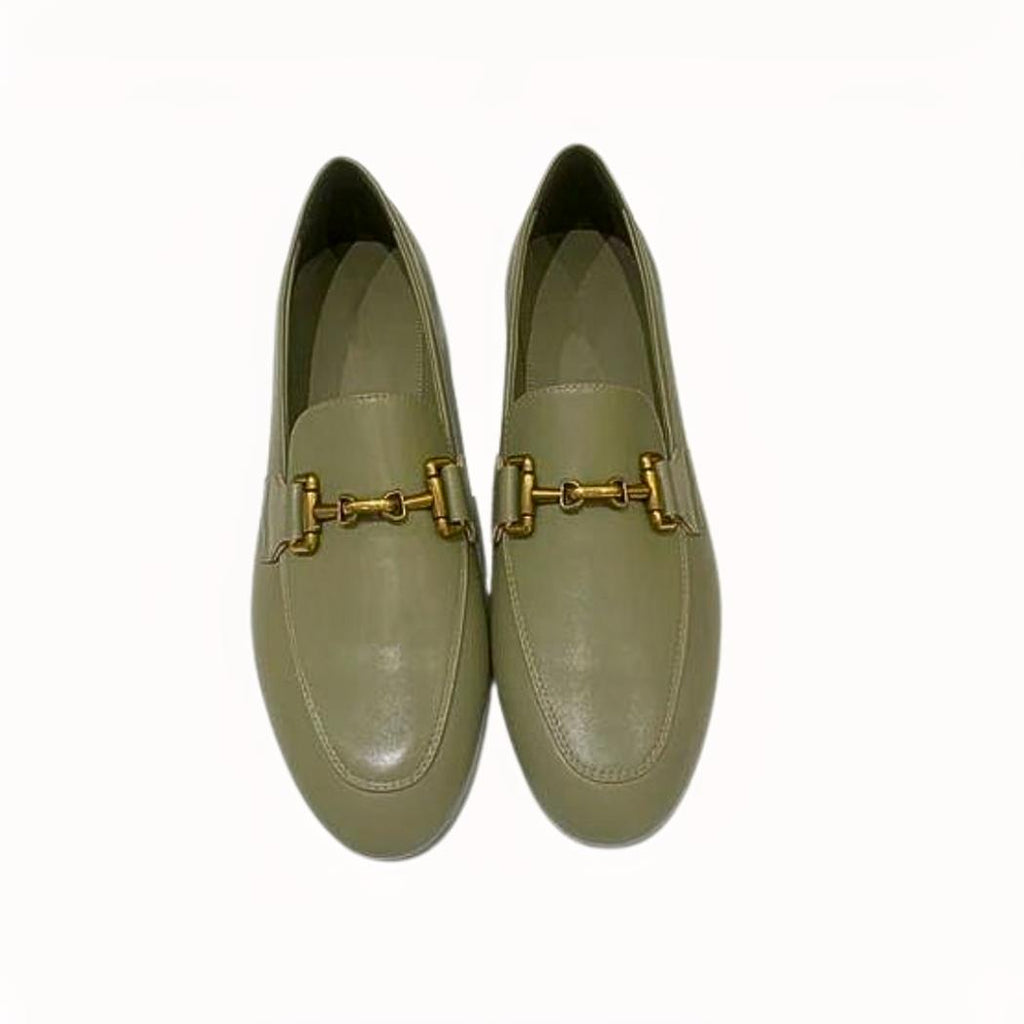 Mocasines mujer de piel auténtica en negro o caqui