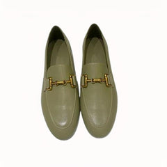 Mocasines mujer de piel auténtica en negro o caqui, Caqui