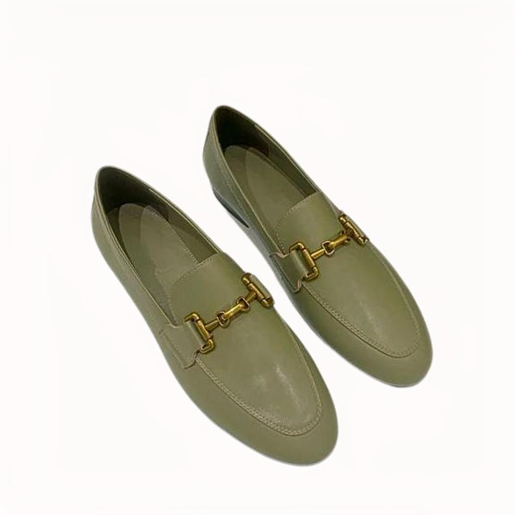 Mocasines mujer de piel auténtica en negro o caqui