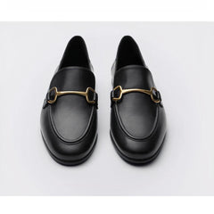 Mocasines finos y ligeros de piel auténtica, Negro