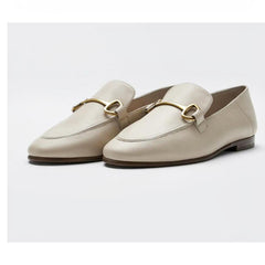 Mocasines finos y ligeros de piel auténtica, Beige