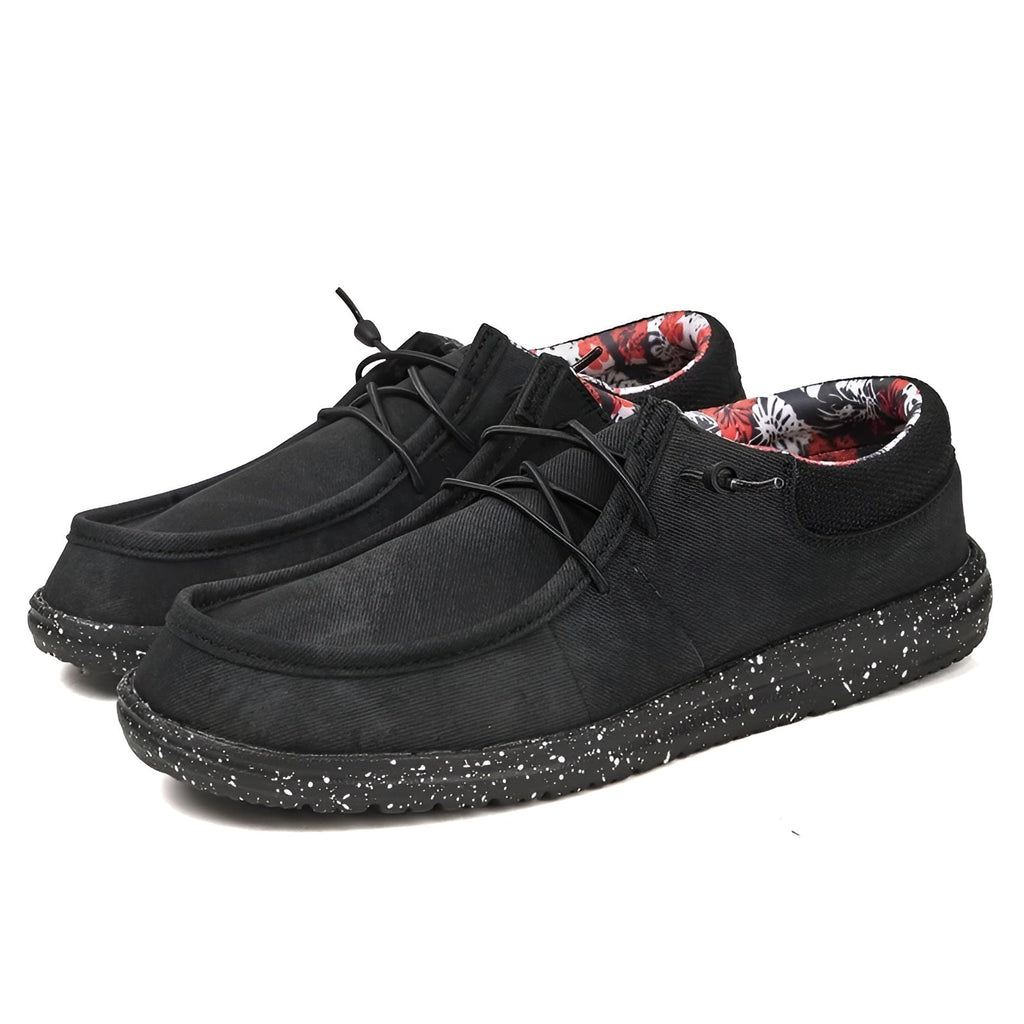 Mocasines hombre de tela con forro floral