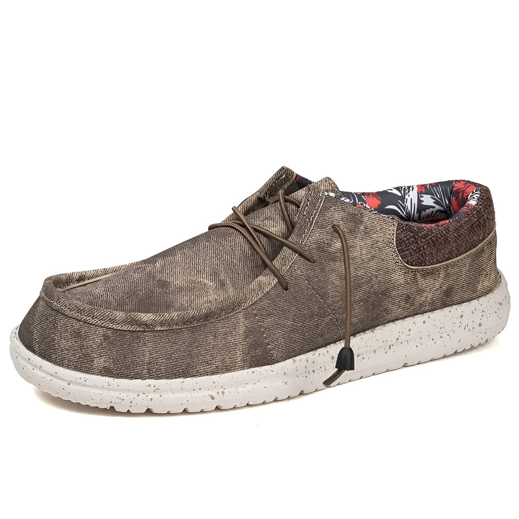Mocasines hombre de tela con forro floral