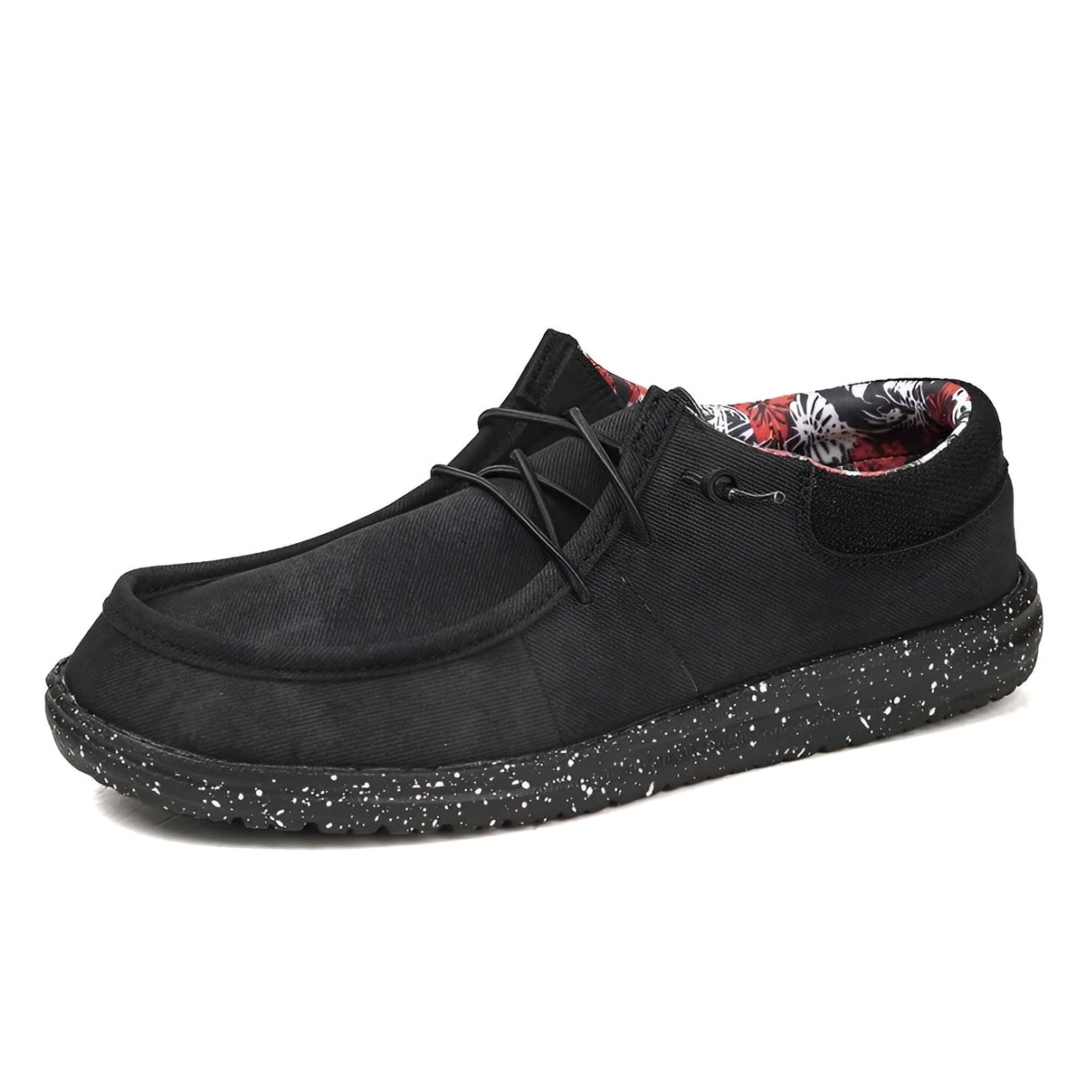 Mocasines hombre de tela con forro floral
