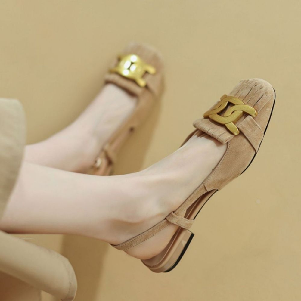 Mocasines con flecos estilo retro para mujer
