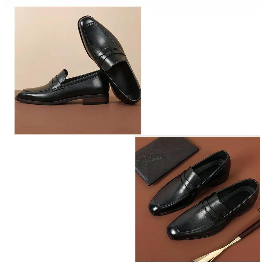 Mocasines de vestir de piel auténtica para hombre