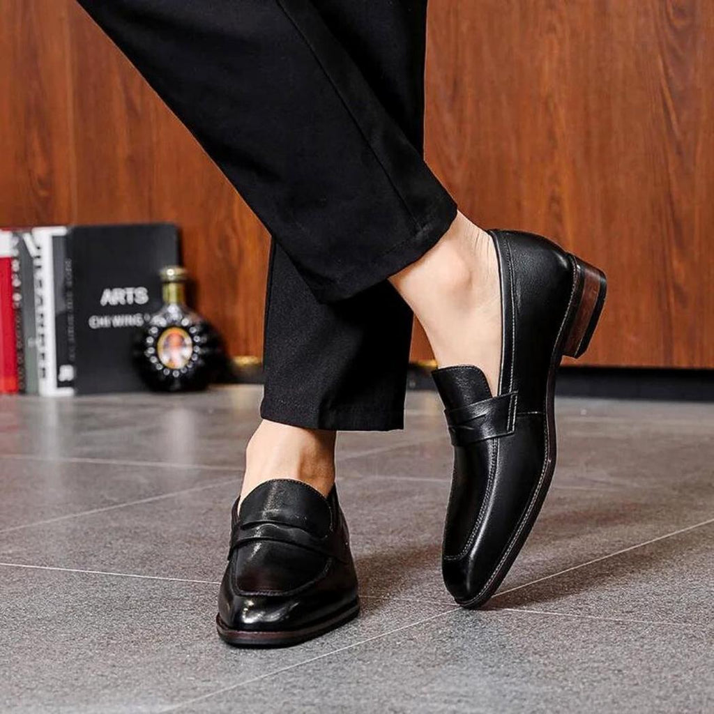 Mocasines de vestir de piel auténtica para hombre