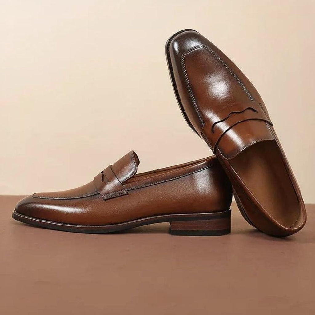 Mocasines de vestir de piel auténtica para hombre