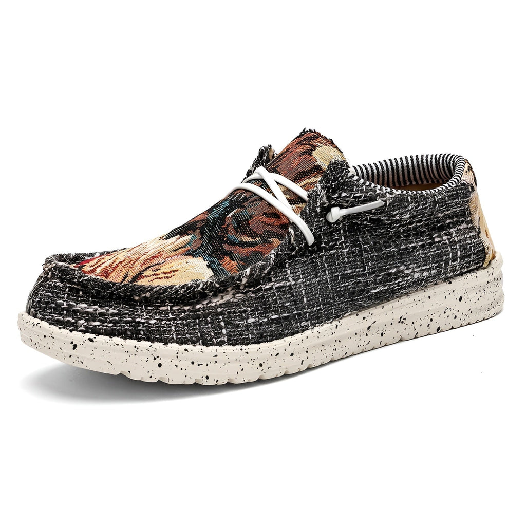 Mocasines hombre de tejido con estampados originales