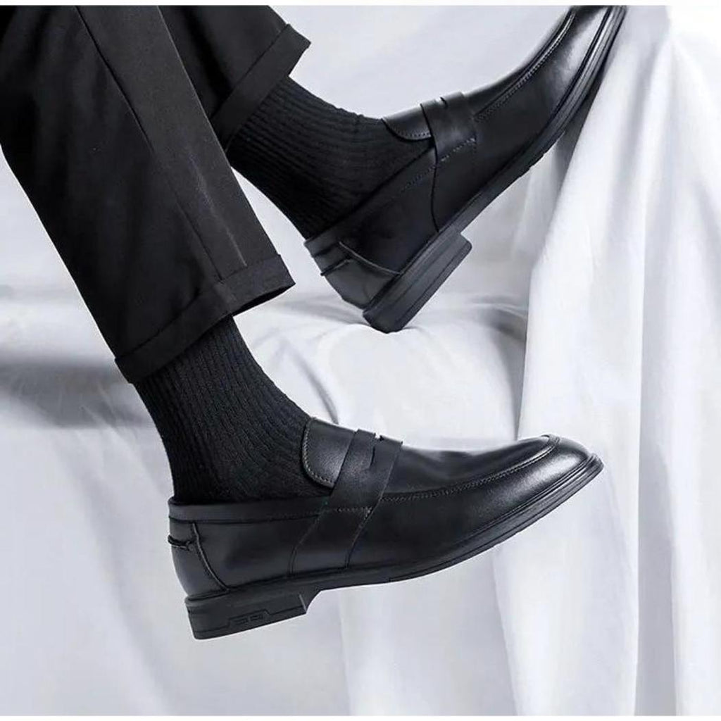 Mocasines negros clásicos de piel sintética para hombre