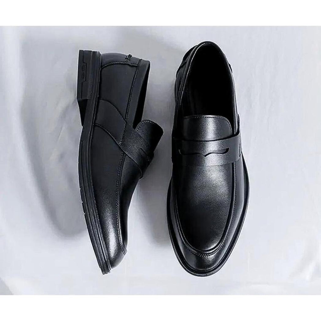 Mocasines negros clásicos de piel sintética para hombre