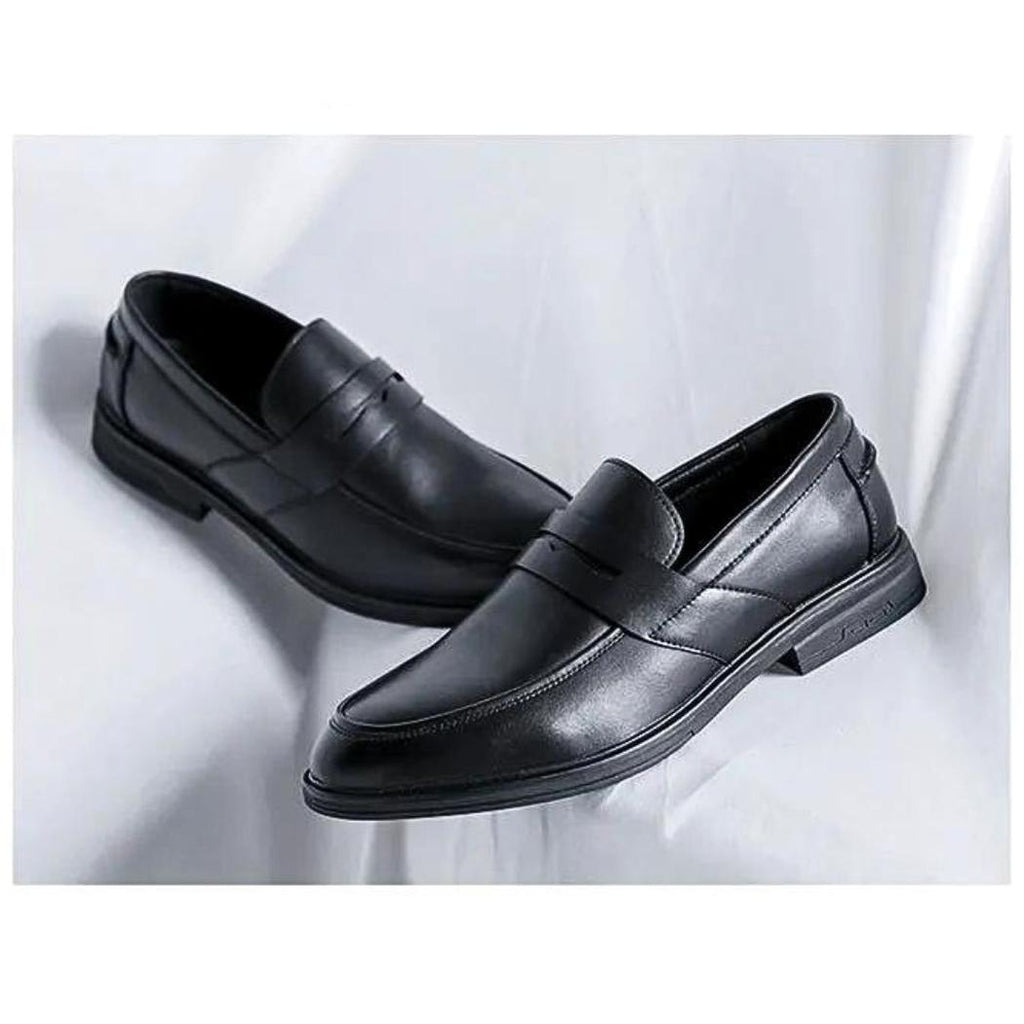 Mocasines negros clásicos de piel sintética para hombre