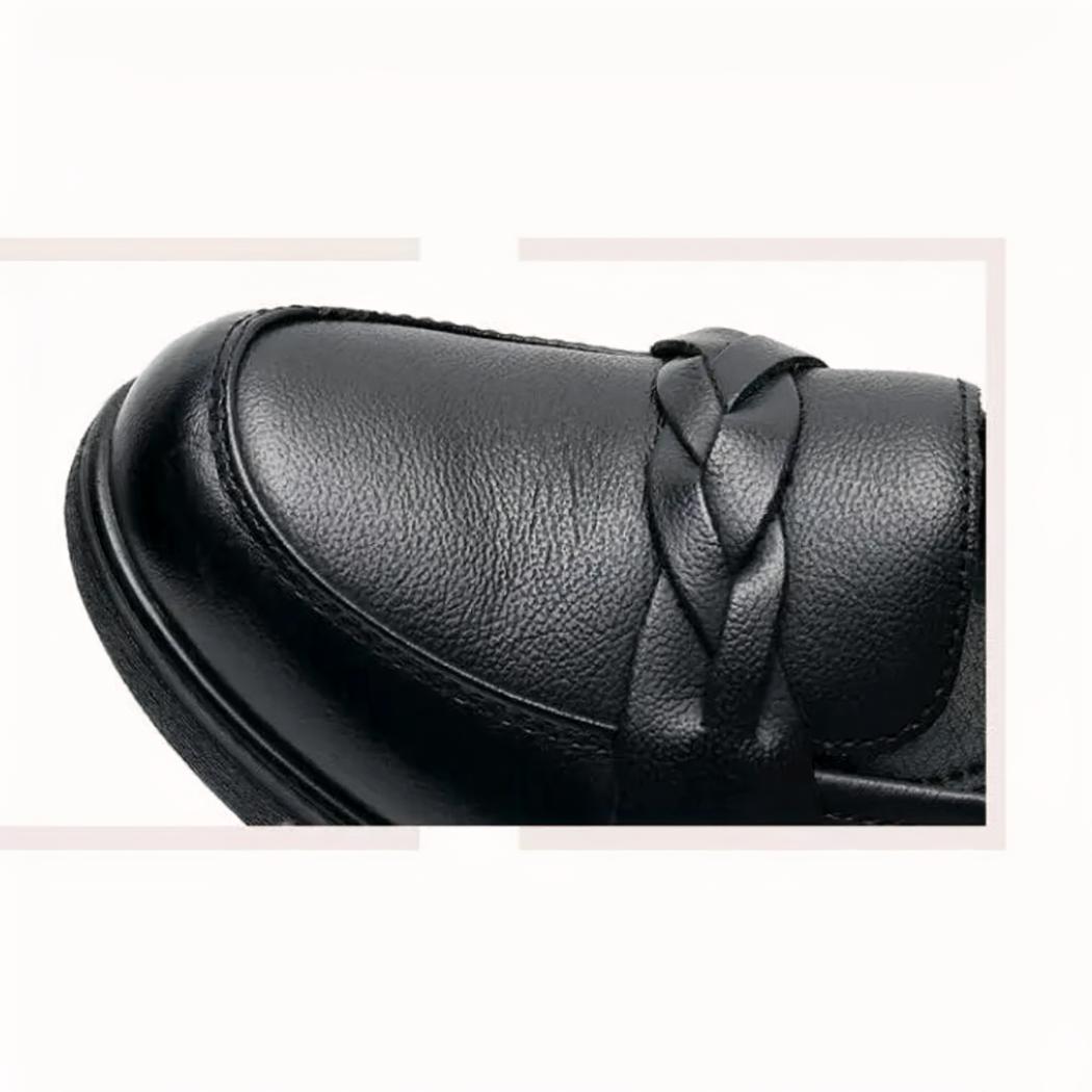 Mocasines negros de mujer en piel auténtica