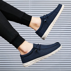 Mocasines de piel sintética marrón y azul para hombre, Azul marino