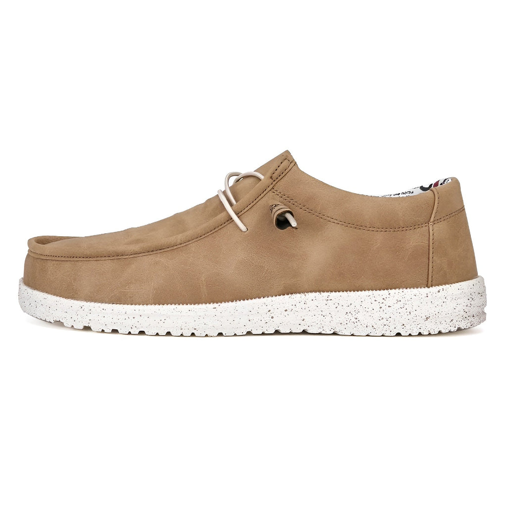 Mocasines de piel sintética marrón y azul para hombre