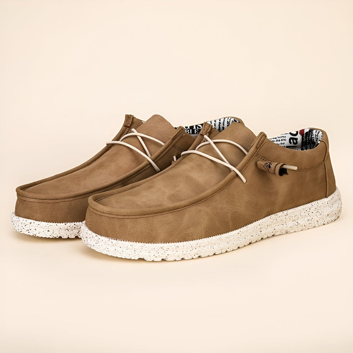 Mocasines de piel sintética marrón y azul para hombre