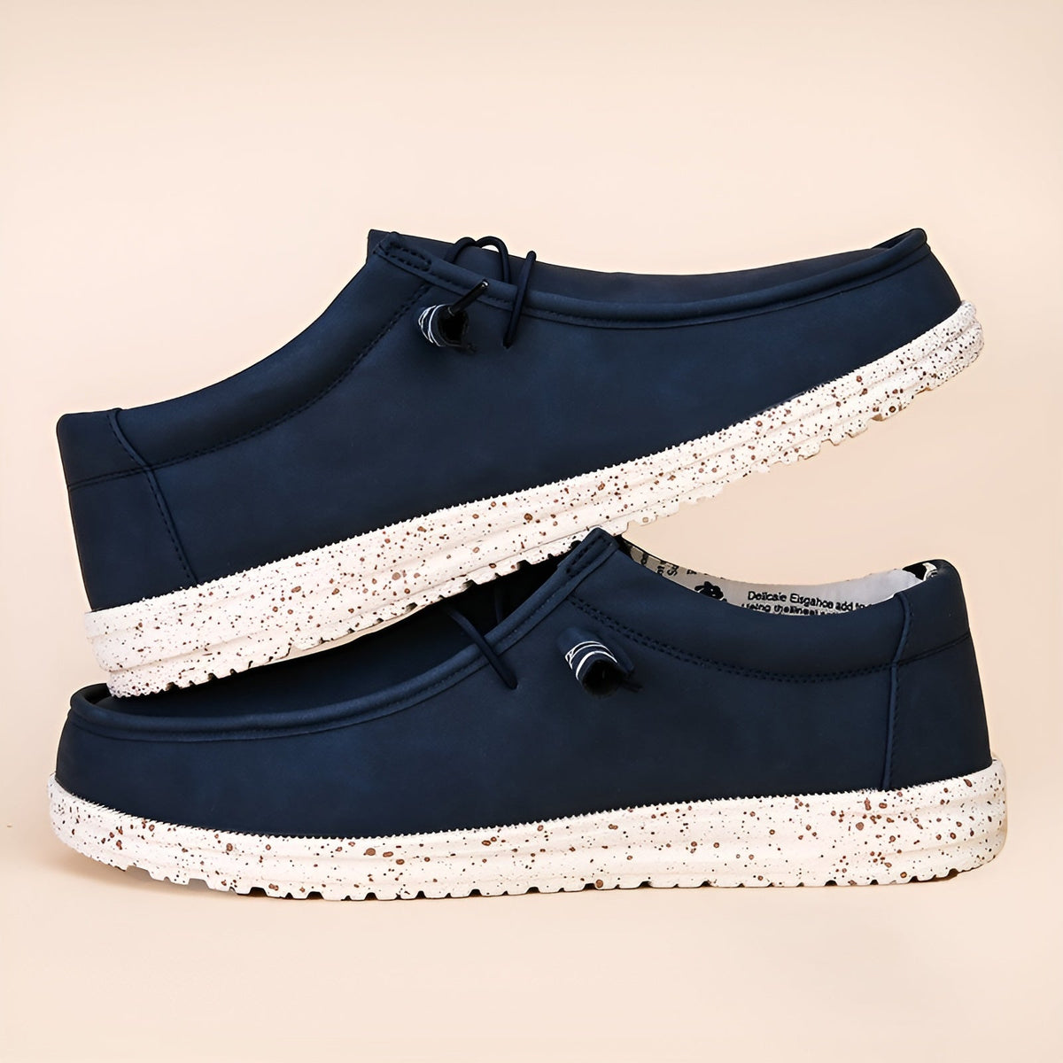 Mocasines de piel sintética marrón y azul para hombre