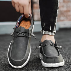 Mocasines americanos de piel sintética para hombre, Gris