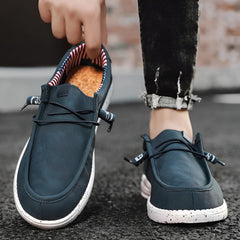 Mocasines americanos de piel sintética para hombre, Azul