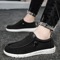 Mocasines americanos de piel sintética para hombre, Negro