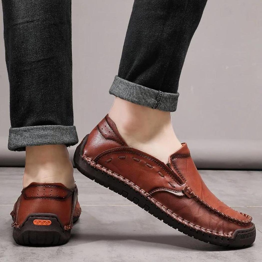 Mocasines flexibles de piel sintética para hombre