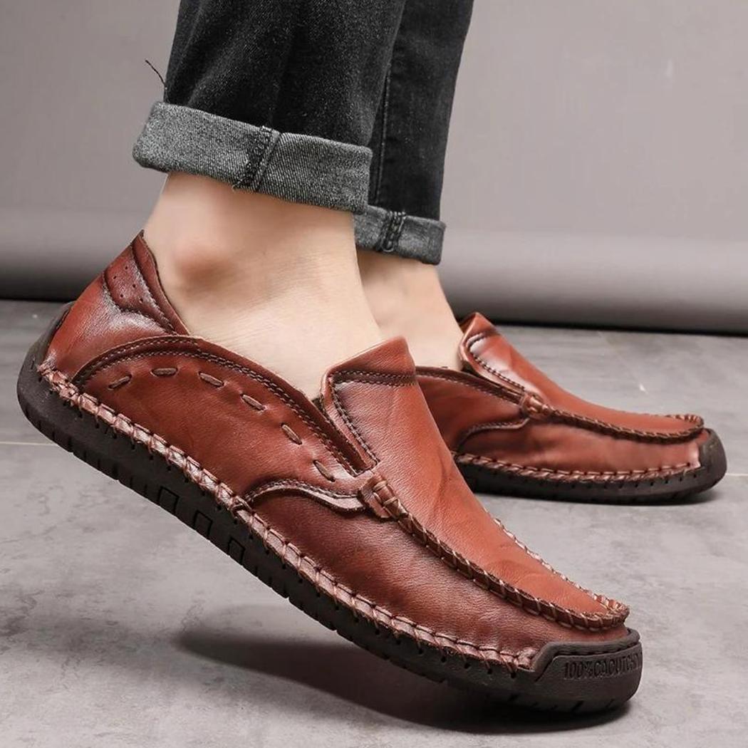 Mocasines flexibles de piel sintética para hombre
