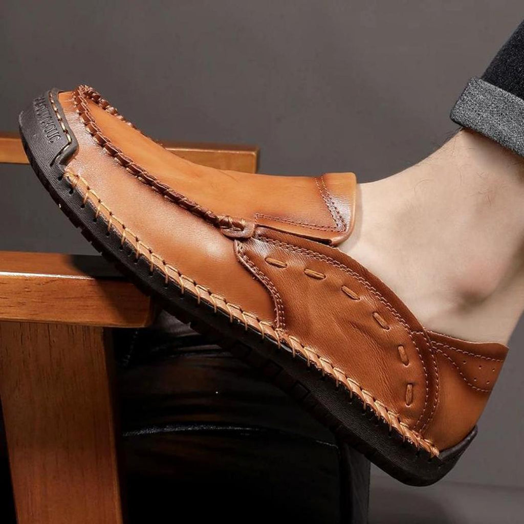Mocasines flexibles de piel sintética para hombre