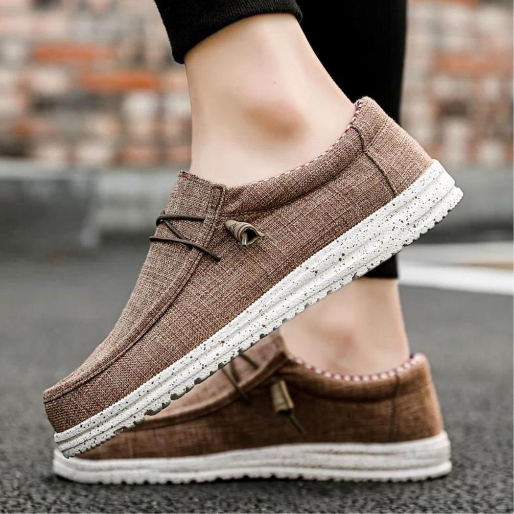 Mocasines ligeros para hombre marrón o azul en lona