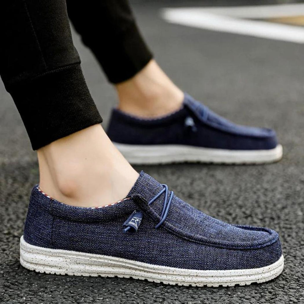 Mocasines ligeros para hombre marrón o azul en lona