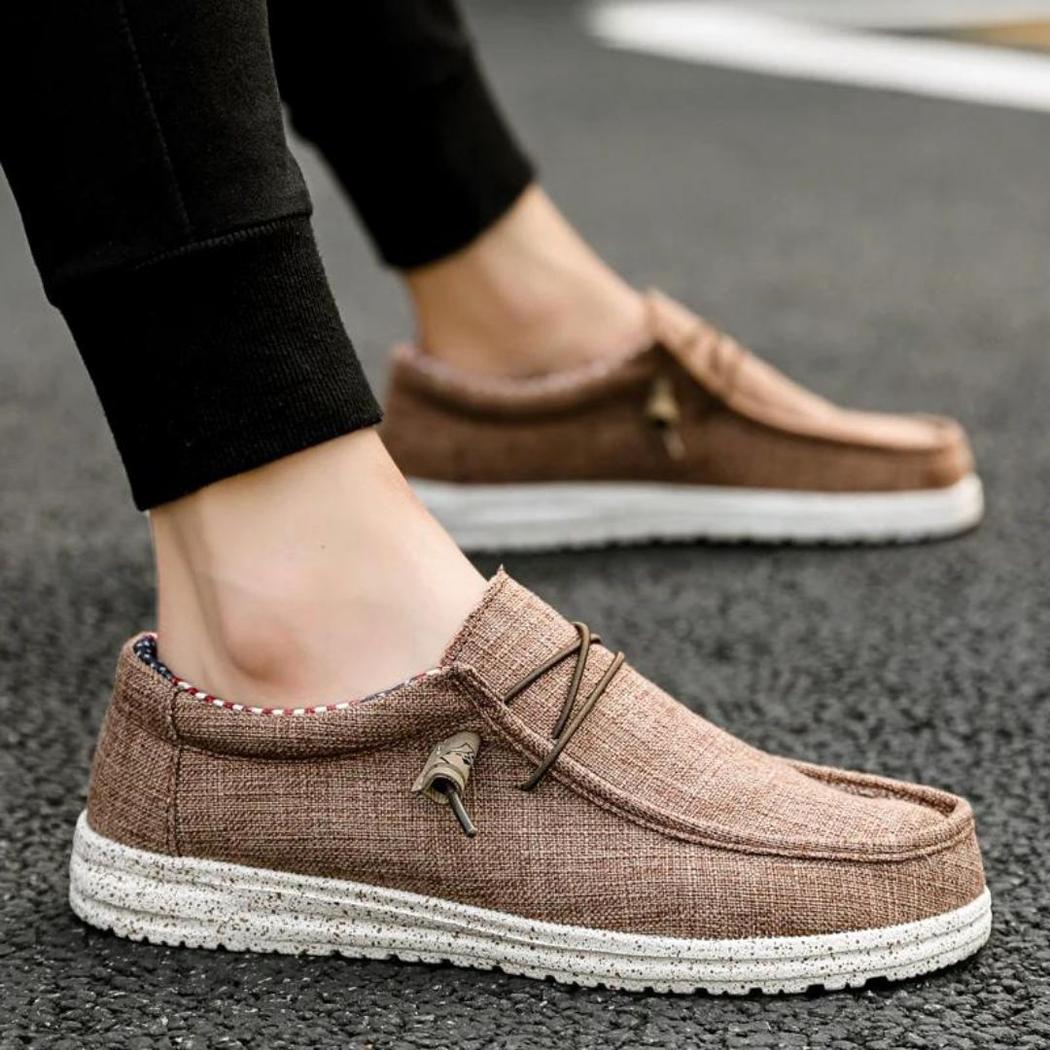 Mocasines ligeros para hombre marrón o azul en lona