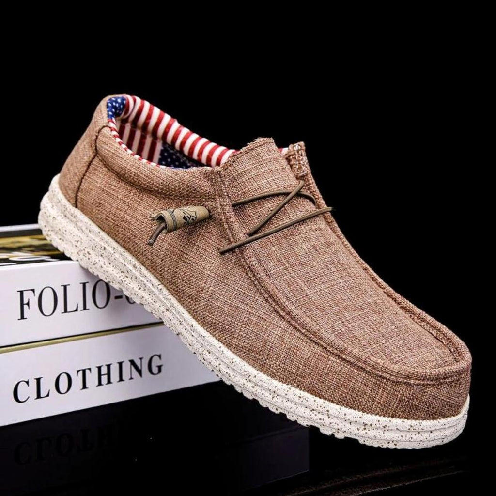 Mocasines ligeros para hombre marrón o azul en lona