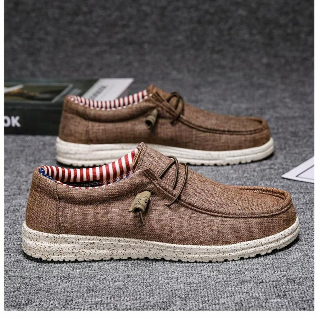 Mocasines ligeros para hombre marrón o azul en lona