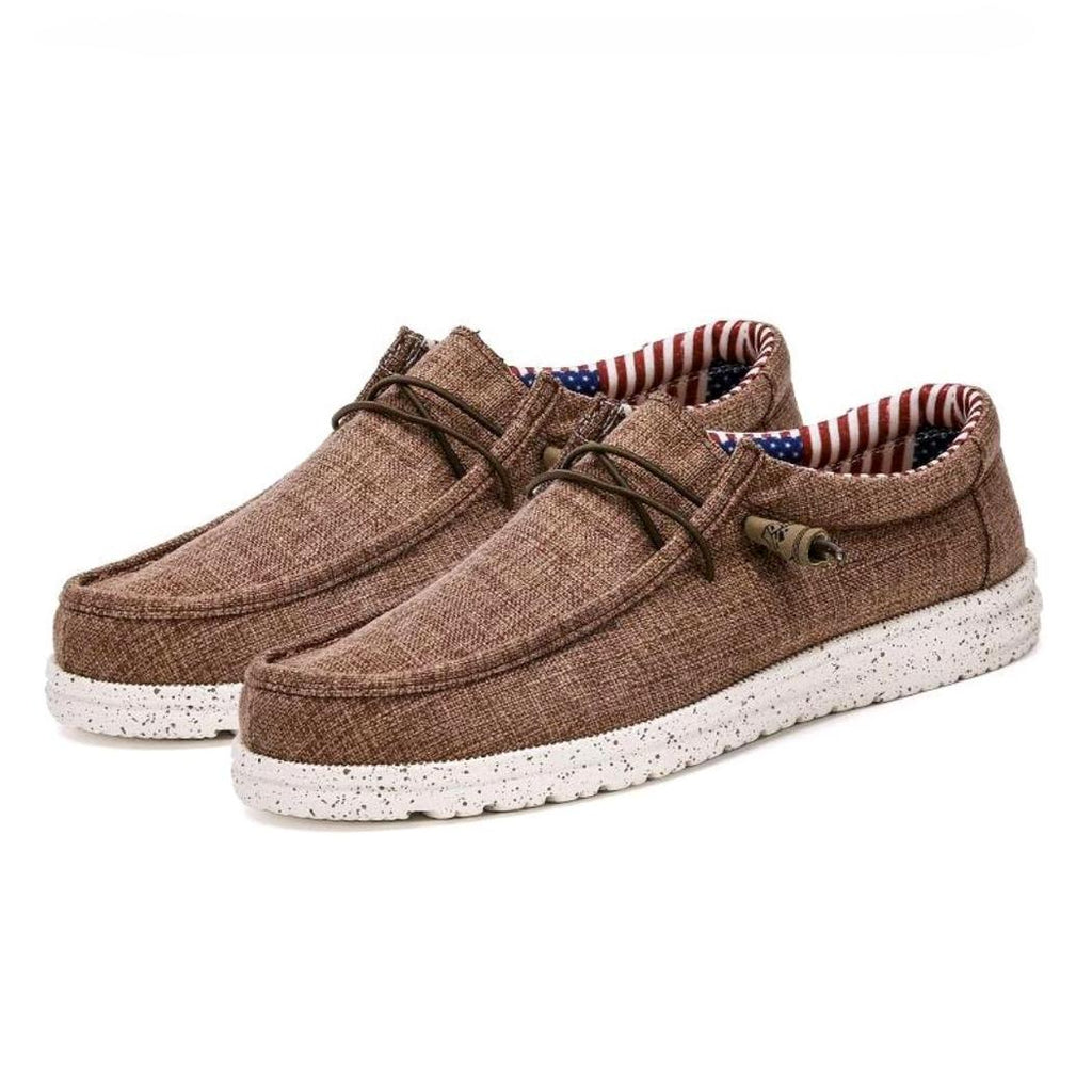 Mocasines ligeros para hombre marrón o azul en lona