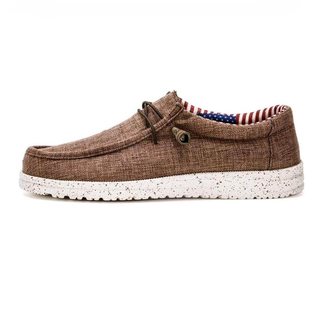 Mocasines ligeros para hombre marrón o azul en lona
