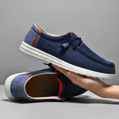 Mocasines de lona para hombre, Azul marino