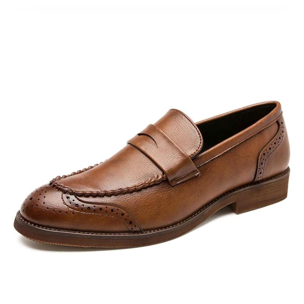 Mocasines brillantes de piel auténtica para hombre
