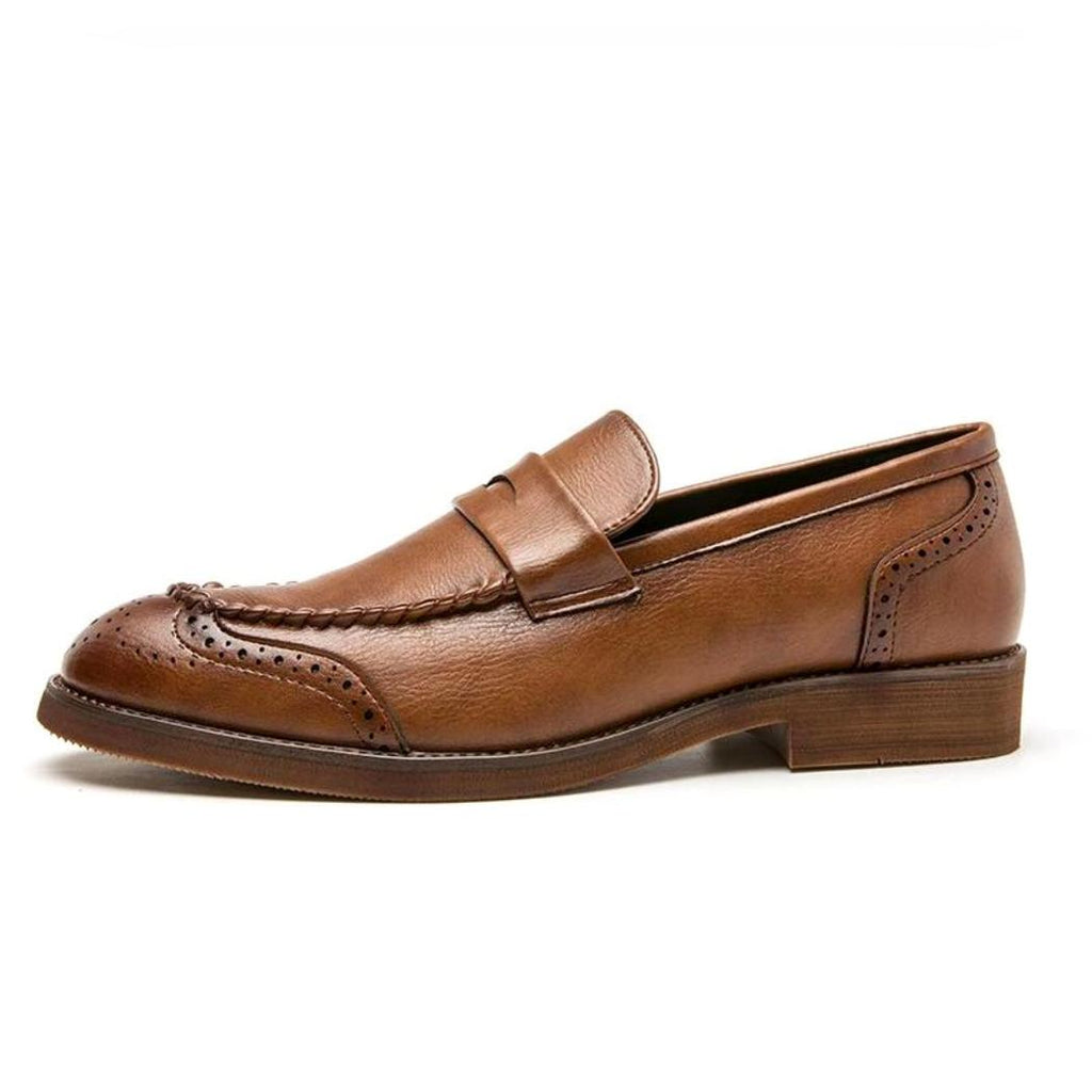 Mocasines brillantes de piel auténtica para hombre