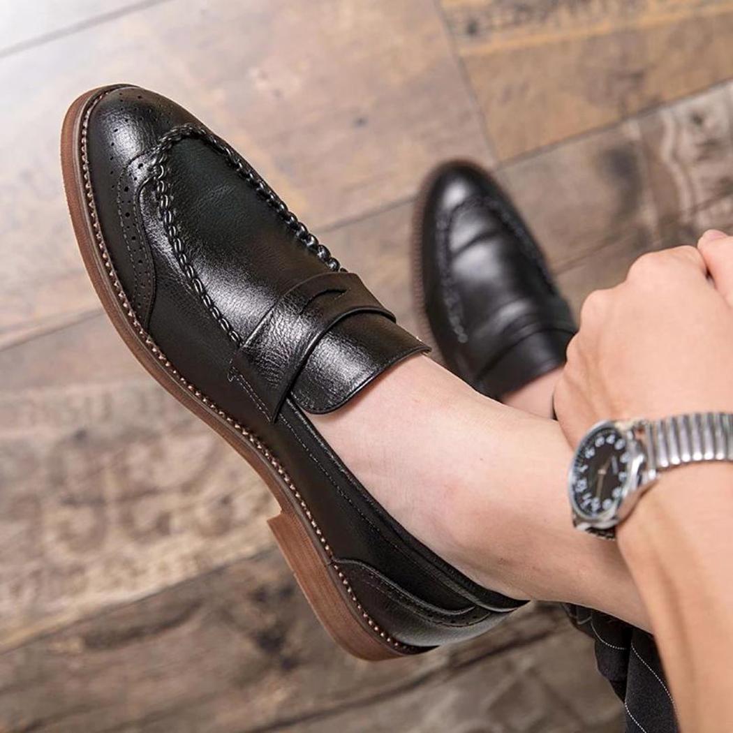 Mocasines brillantes de piel auténtica para hombre