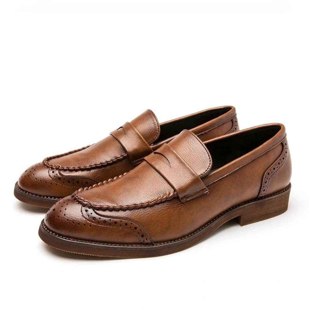 Mocasines brillantes de piel auténtica para hombre