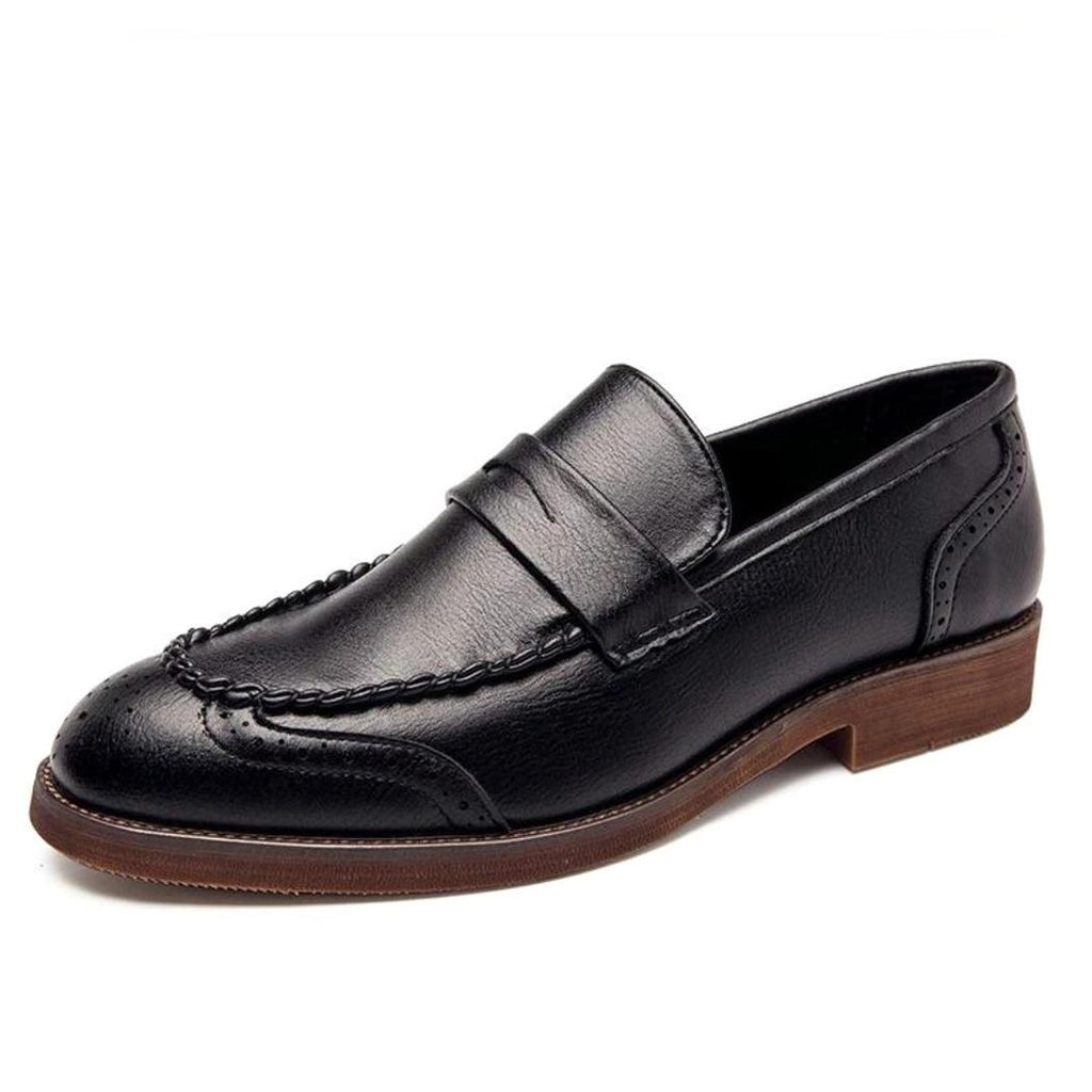 Mocasines brillantes de piel auténtica para hombre