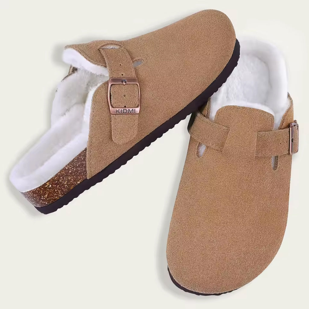 Mocasín zueco forrado en ante
